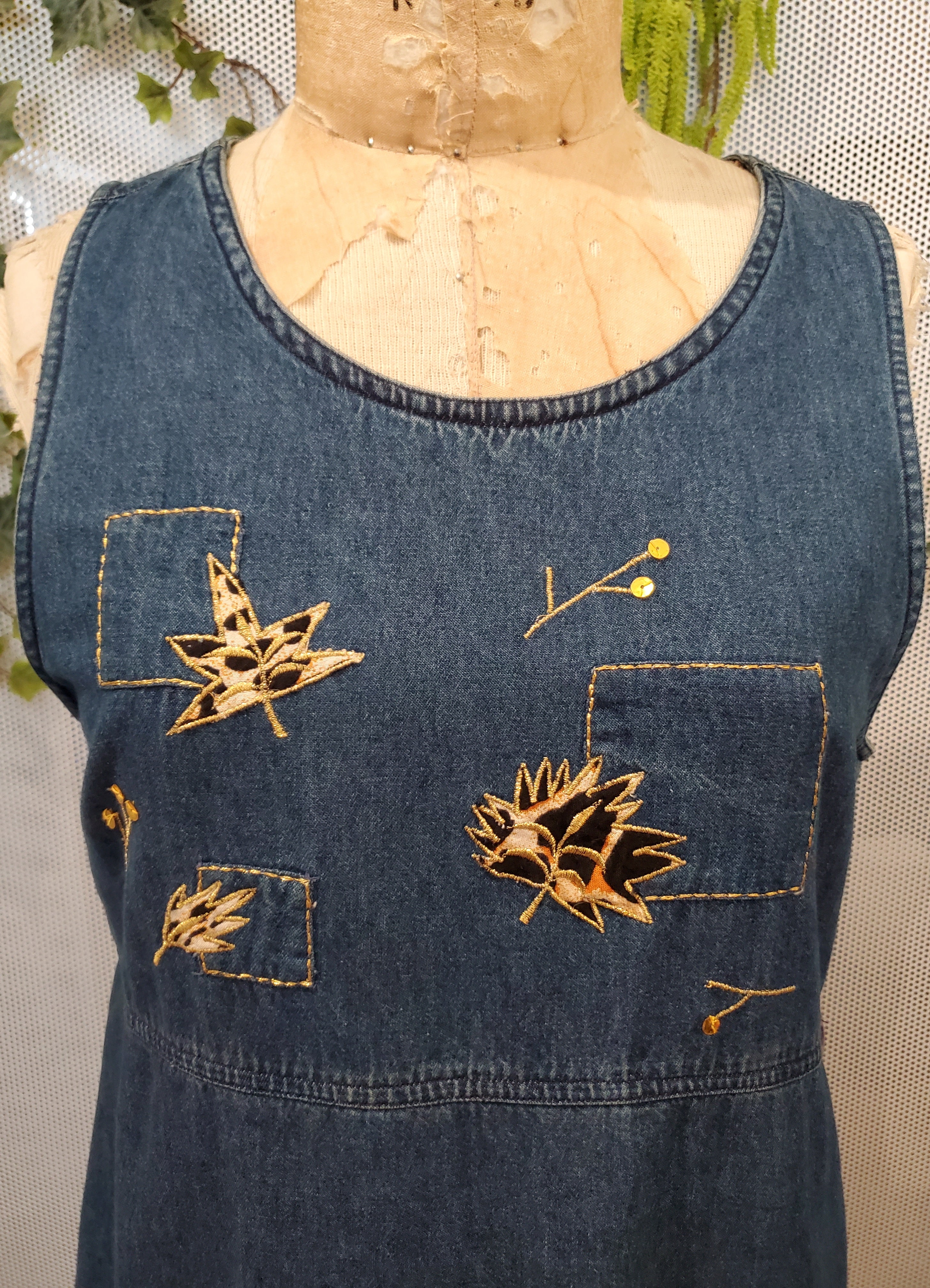 1990’s Embroidered Denim Dress