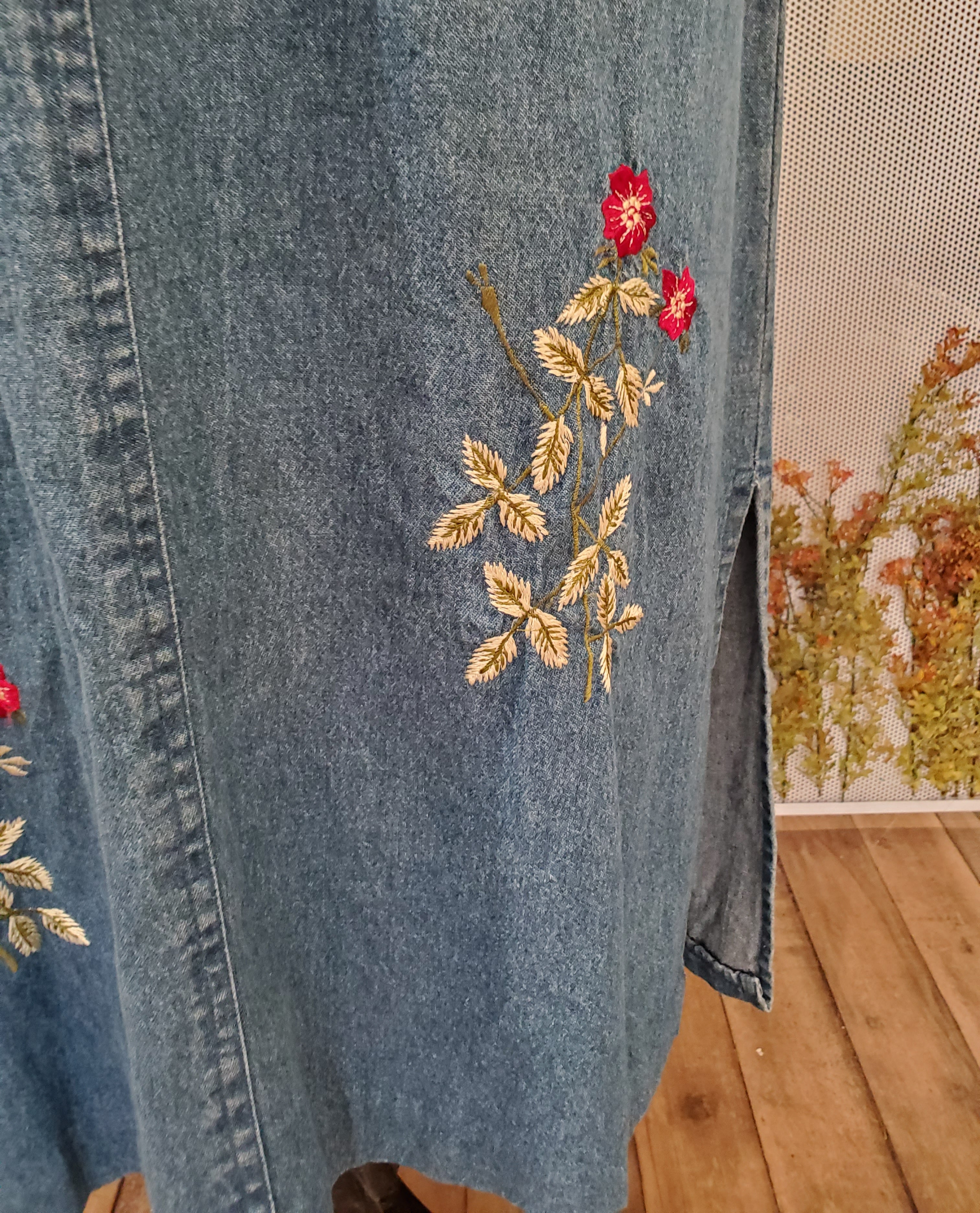 1990’s Embroidered Denim Dress