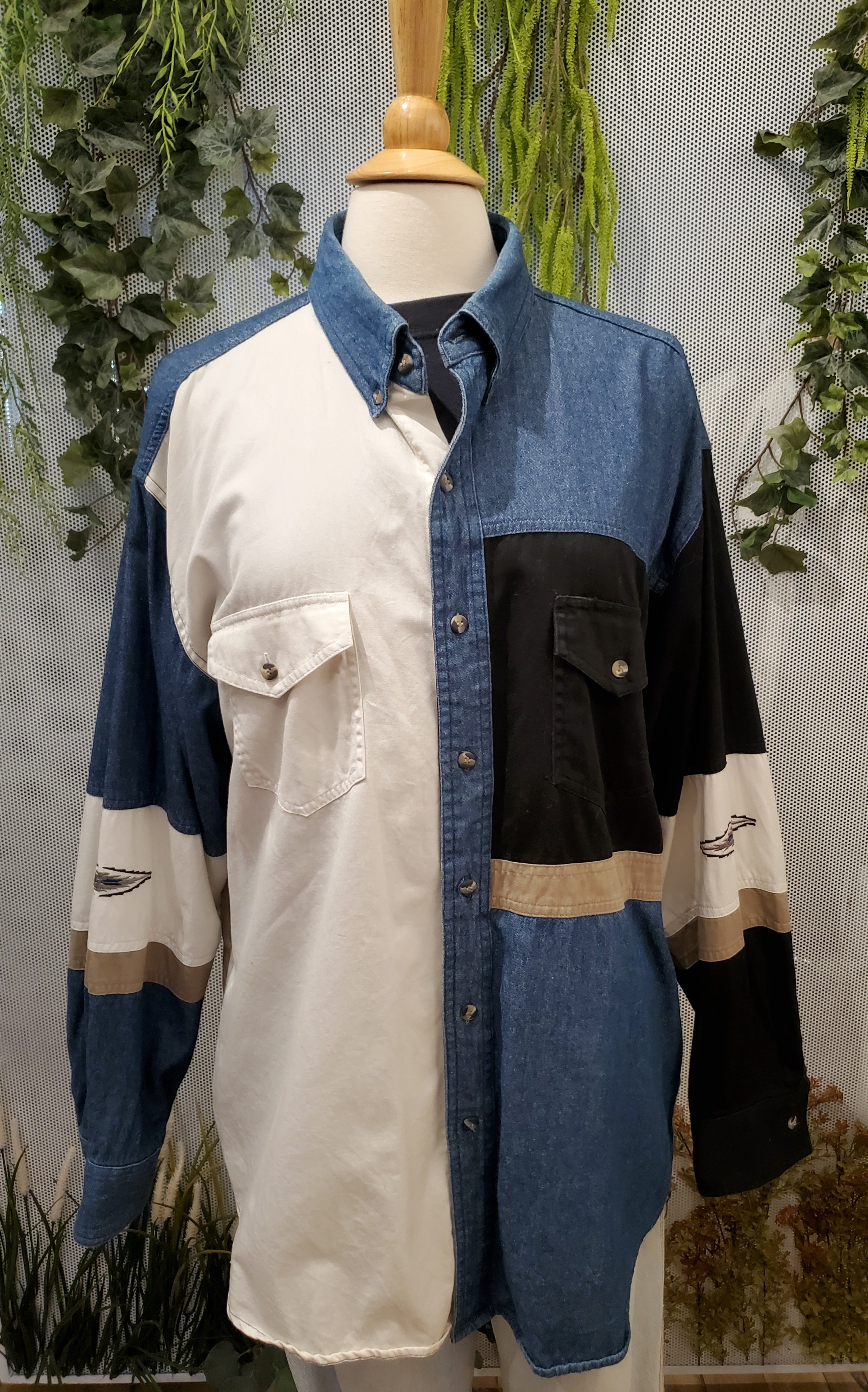 1990’s Colour Block Denim Shirt