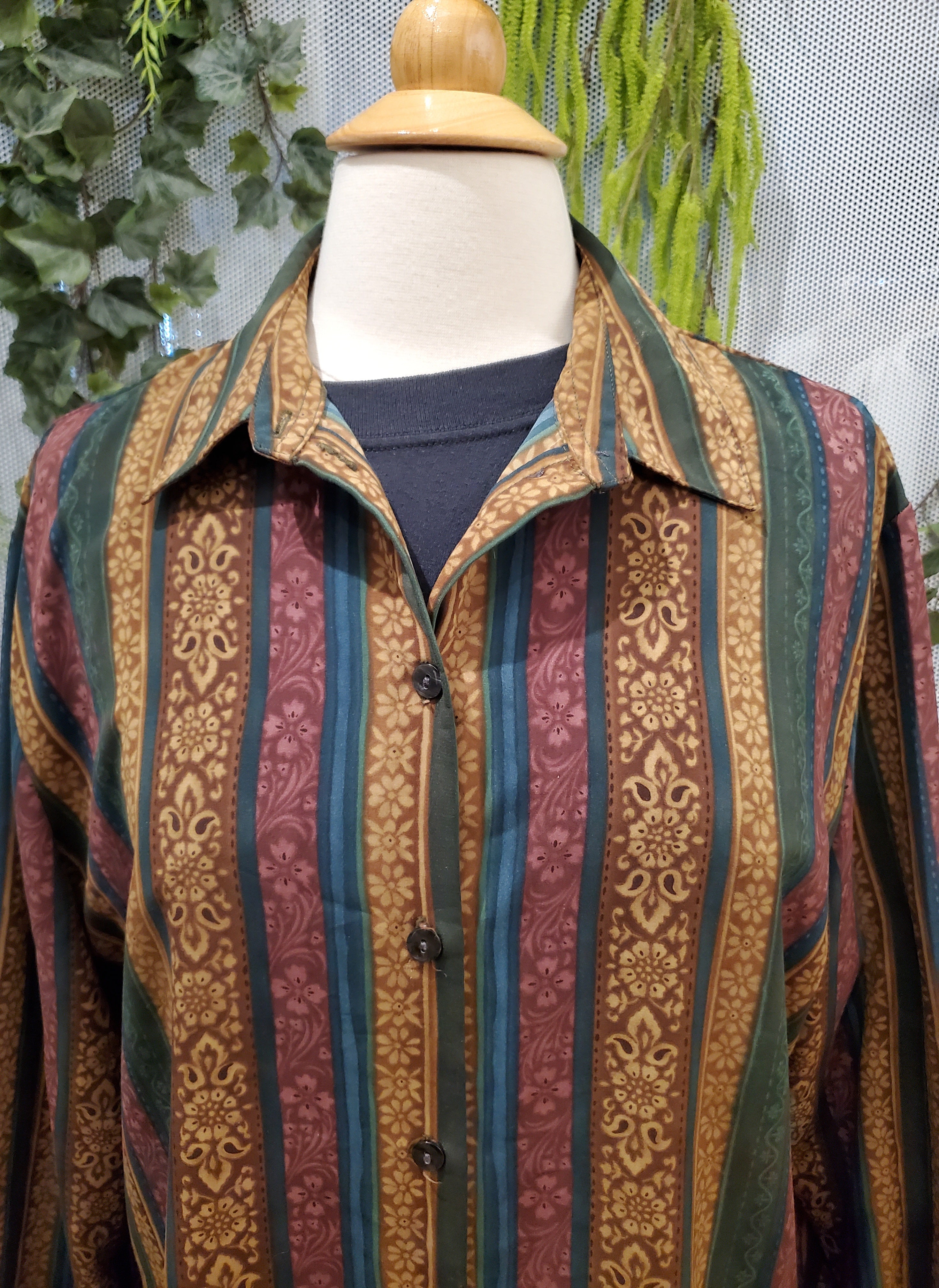 1990's Earth Toned Button Down