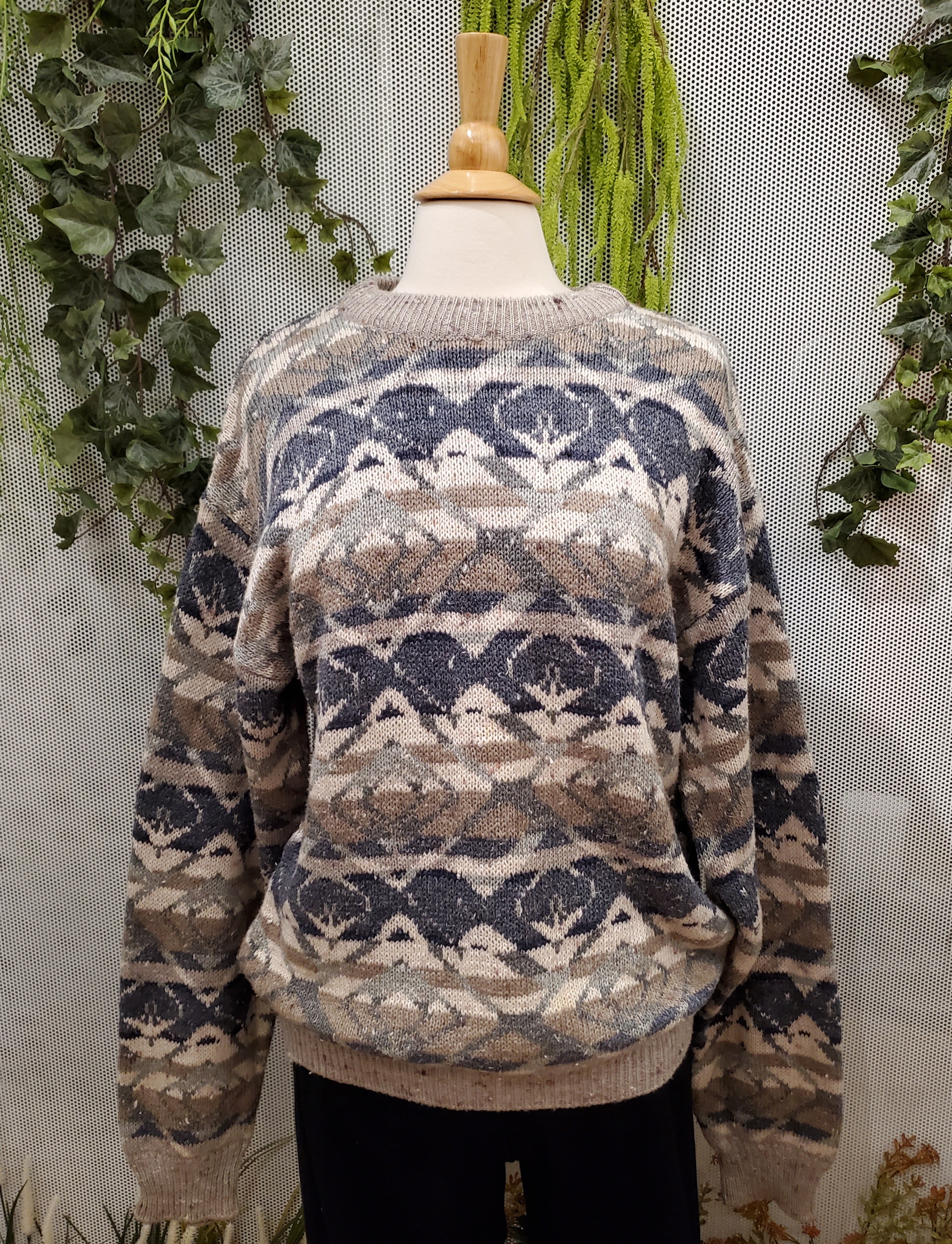 1980’s Blue Patterned Sweater