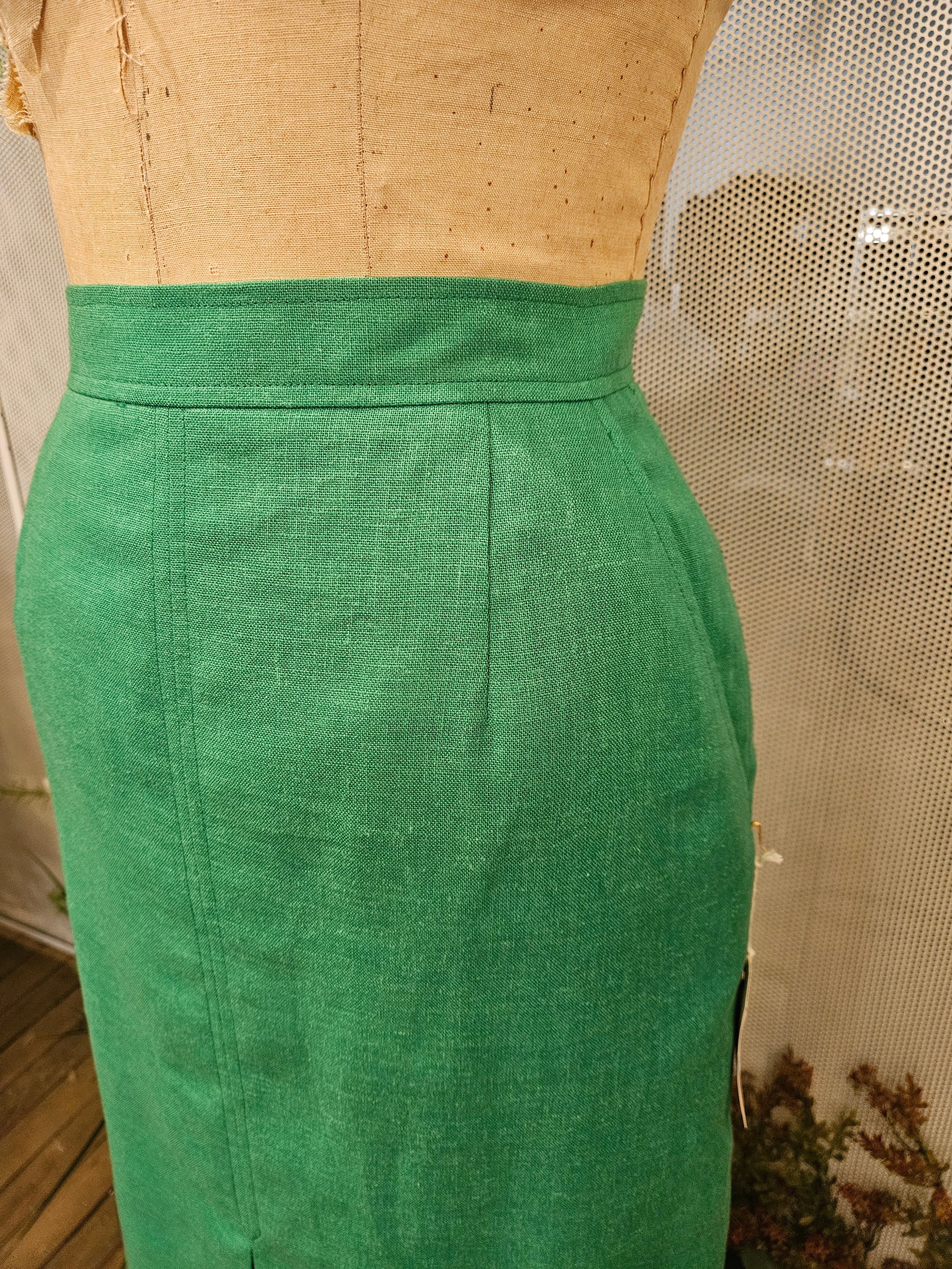 1980’s Linen Green Skirt