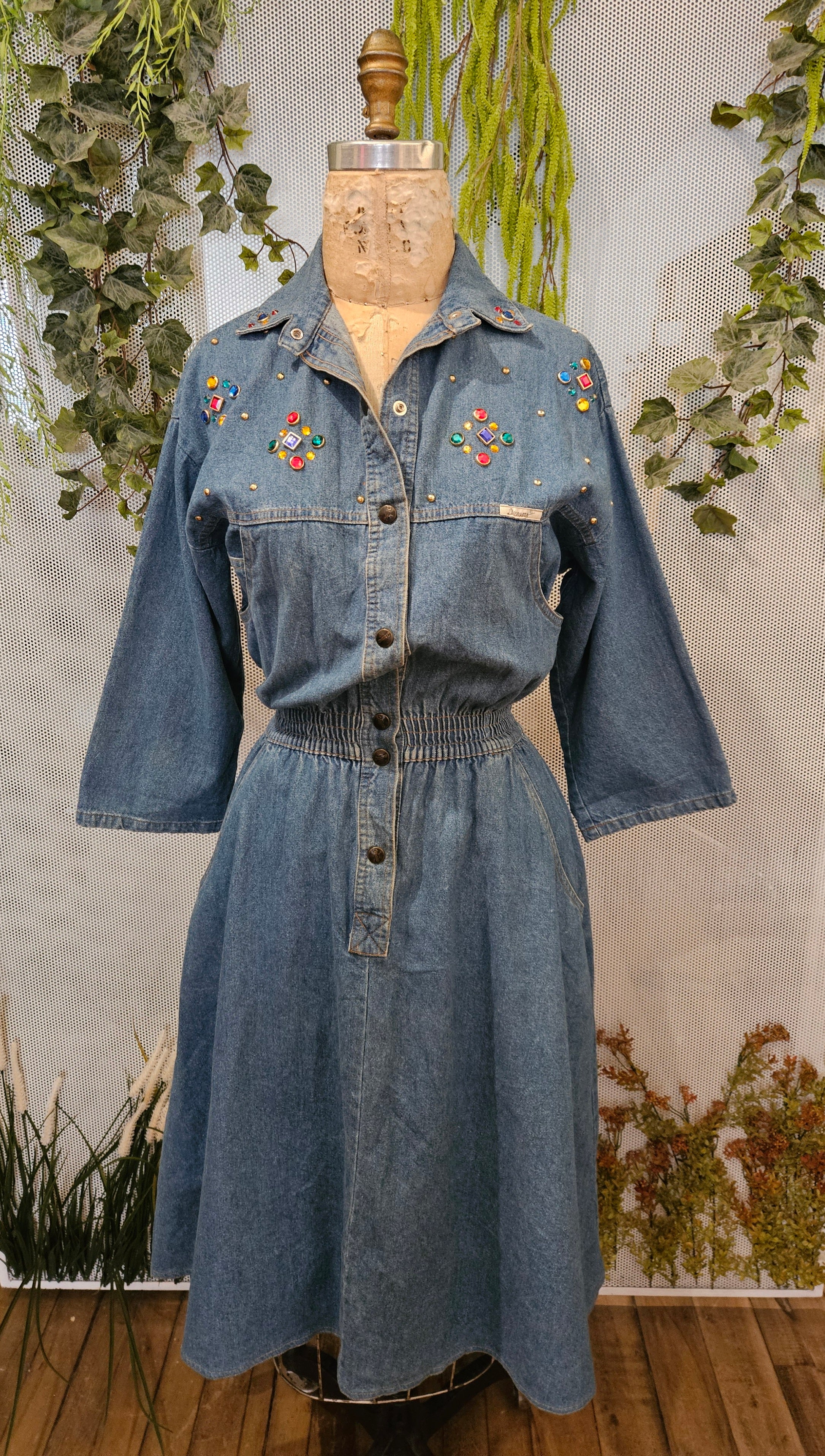 1990’s Rhinestone Denim Dress