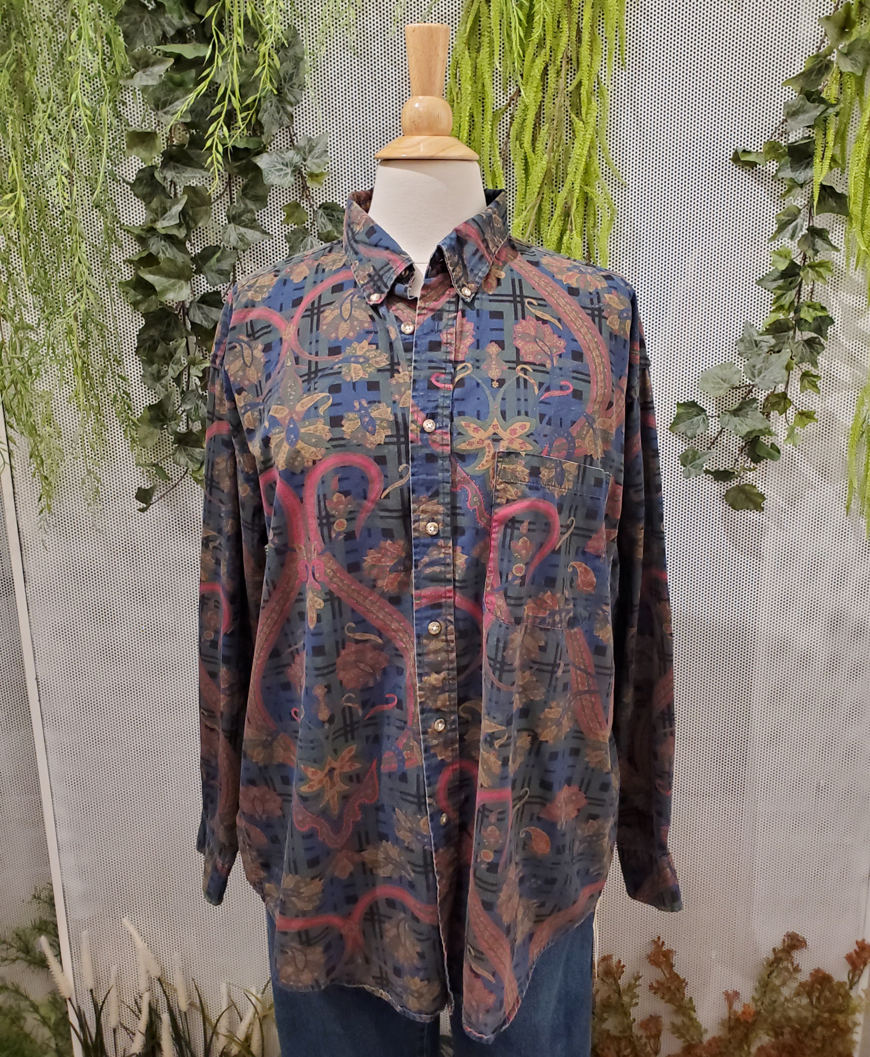 90’s Patterned Button Down