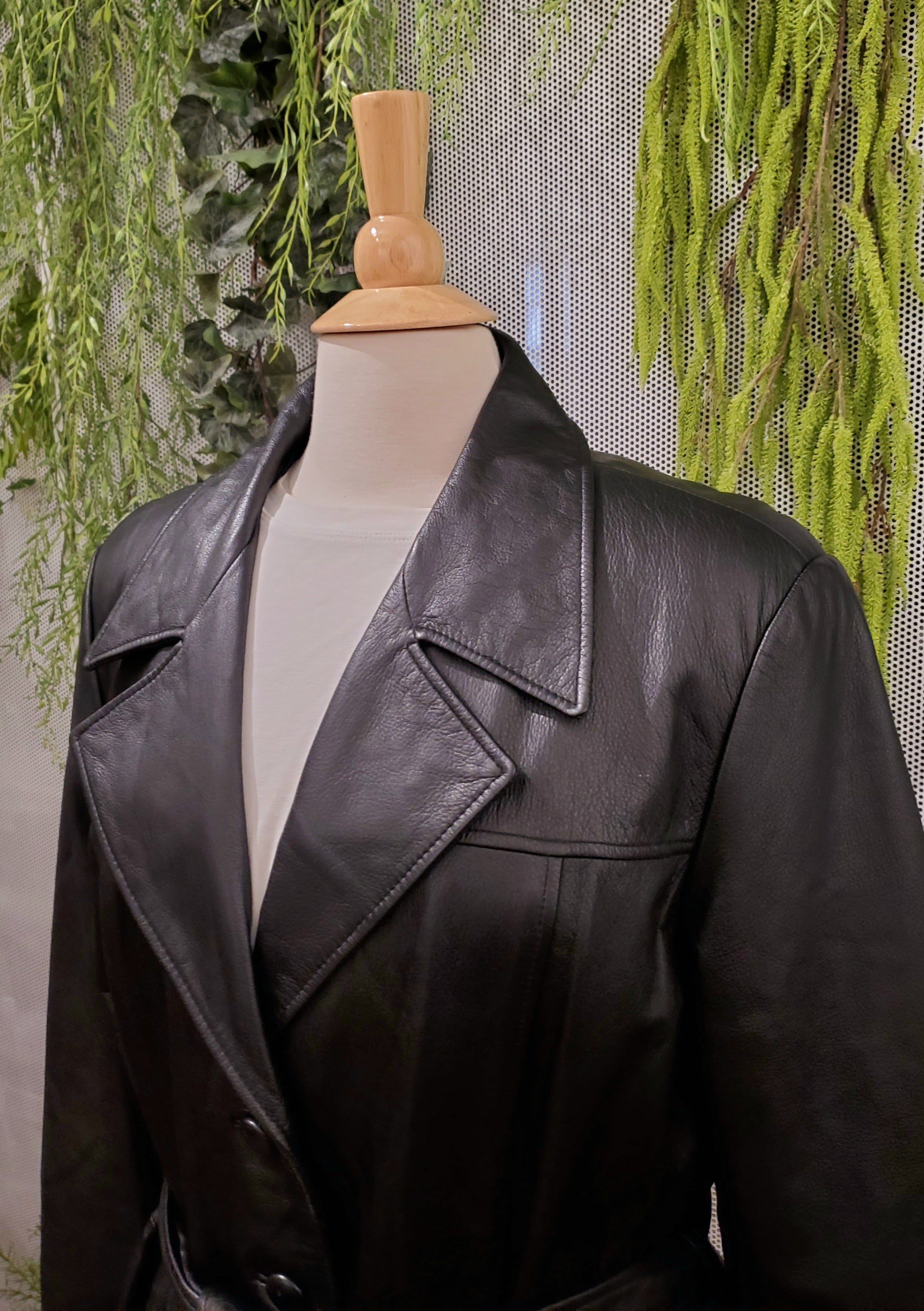 90’s Leather Jacket with Tie