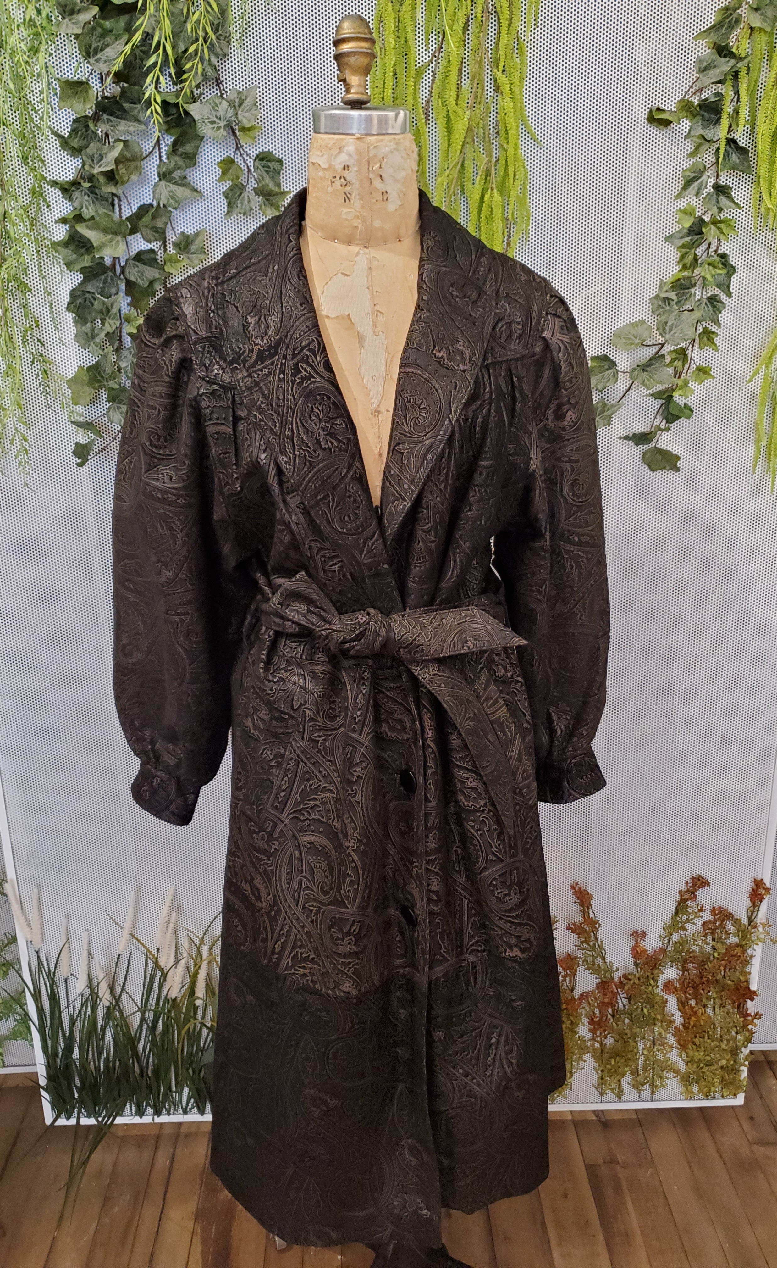 1980’s Leather Paisley Trench Coat